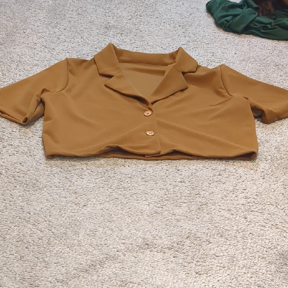 Tan Crop Top For Dance